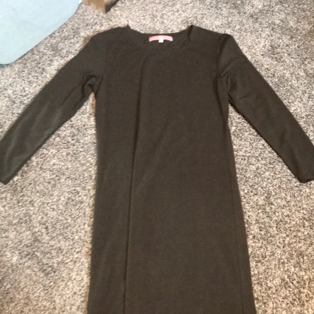Olive green/ brown fitting long sleeve dress